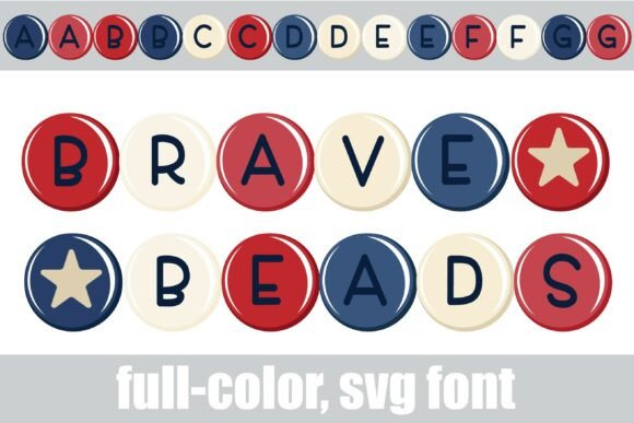 Brave Beads: A Color Font for Bold, Patriotic Designs