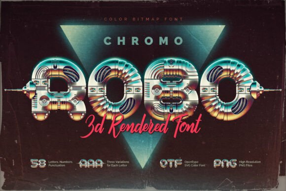 Chromo Robo: A Vintage Chrome Font for Retro-Futuristic Design