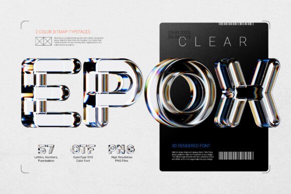 Clear Epox: A Bold 3D Font for Modern Branding