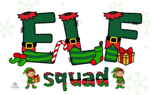 Elf Squad Green Stripes: A Festive Font for Playful Holiday Projects