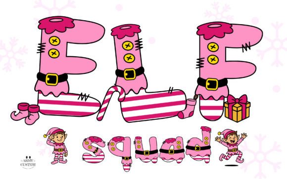 Elf Squad Pink: A Playful Color Font for Festive Design