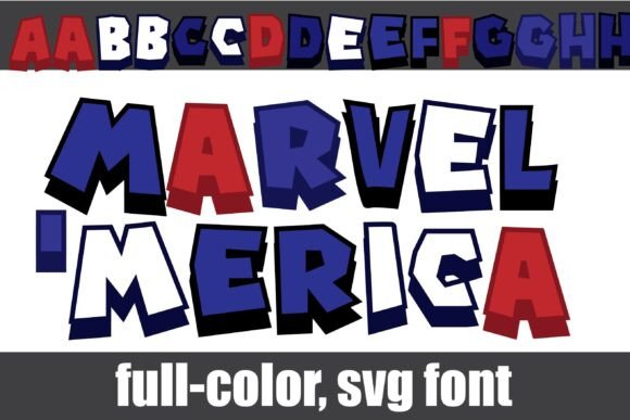 Marvel 'merica: A Full-Color Font with Video Game Flair