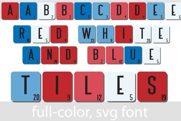 Red, White, and Blue Tiles: A Bold Display Font