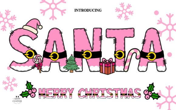 Santa Merry Christmas Pink: A Whimsical Holiday Typeface